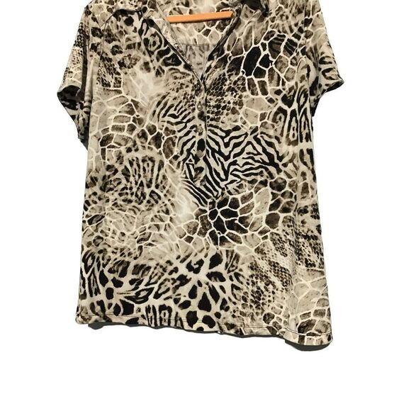 Alfani 2X Animal Print Stretch Top - Picture 3 of 9